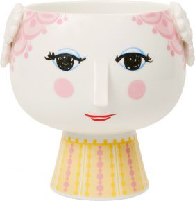 Bjørn Wiinblad Eva flower pot height 14.5 cm pink, yellow