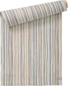 Spira of Sweden Stripe table runner (eco-tex) 42x140 cm blue yellow, natural