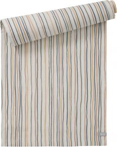 Spira of Sweden Stripe table runner (oeko-tex) 42x140 cm blue yellow, natural