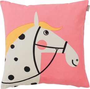 Spira of Sweden Kompiskudde Lucky cushion cover (oeko- tex) 47x47 cm pink, sand, yellow, black