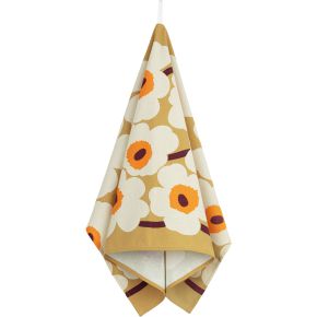 Marimekko Unikko tea towel 47x70 cm caramel, cream, orange
