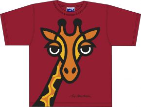 Bo Bendixen Unisex Kids T-Shirt red Giraffe