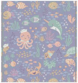 Ekelund baby cotton blanket (eco-tex) 70x75 cm blue, multicolored friends