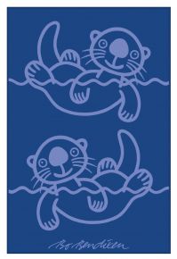 Bo Bendixen bath towel sea otter 100x150 cm blue