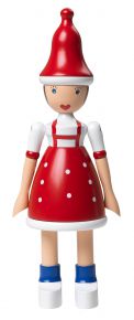 Kay Bojesen DK Christmas figurine Lise height 17.5 cm wood red. blue. white