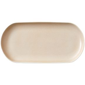 Studio Round North dish 19x38 cm matt white, matt coloured sand