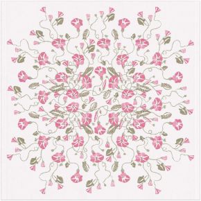 Ekelund Spring field wind center cloth (oeko-tex) 75x75 cm pink, white, green