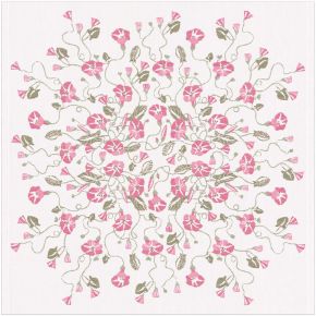 Ekelund Spring field wind center cloth (oeko-tex) 75x75 cm pink, white, green