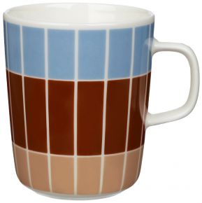 Marimekko Tiiliskivi (brick) Oiva mug 0.25 l cream, light blue, brown