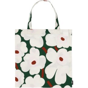 Marimekko Unikko tote bag (eco-tex) 43x44 cm dark green, , light pink