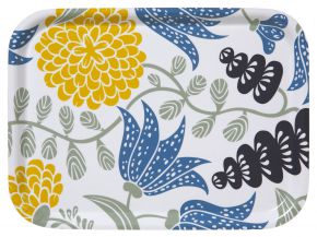 Bengt & Lotta Lily tray 20x27 cm yellow, light blue, white