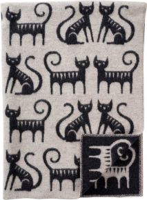 Klippan Cat couple woollen blanket 130x180 cm (oeko-tex)