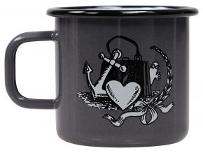 Makia Clothing Moomin anchor mug enamel 0.37 l gray, black, white