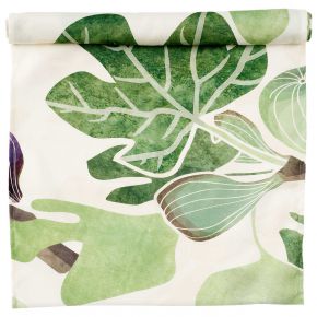 Klippan Fig table runner 45x150 cm green, cream white