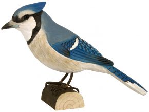 Wildlife Garden Decobird blue jay hand carved