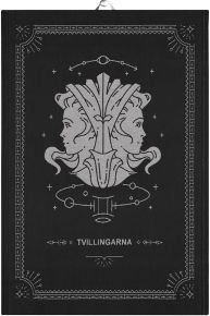 Ekeklund Zodiac Signs Gemini tea towel (eco-tex) 48x70 cm black, grey