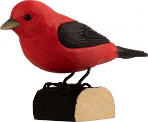 Wildlife Garden Decobird scarlet tanager hand carved