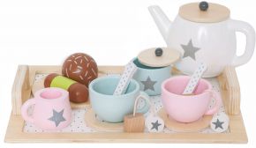 Jabadabado dolls tea set multipart wood lacquered 13 pcs