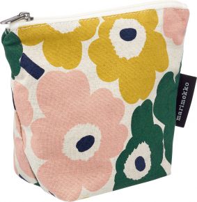 Marimekko Unikko Kait toilet bag (eco-tex) 16x20x9 cm linen, dark green, multicolored