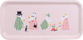 Muurla Moomins Pyjamas tray 13x27 cm pink, multicolored