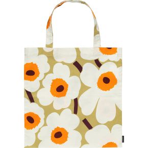 Marimekko Unikko tote bag 43x44 cm white, crem, orange