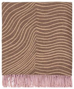 Marimekko Gabriel Näkki cotton blanket 130x170 cm light brown, pink