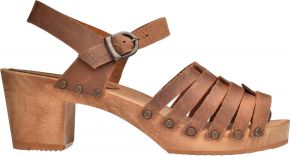 Sanita Ladies Sandal Wood sole Silo chestnut