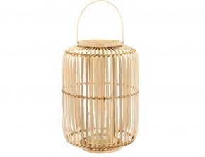 Villa Collection Lantern bamboo with glass insert Alia height 48 cm Ø 28 cm natural