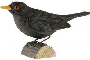 Wildlife Garden Decobird blackbird hand carved
