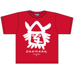 Bo Bendixen Unisex kids T-Shirt red Viking Head