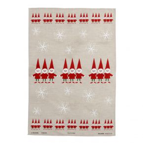 Almedahls Tomtenisse tea towel 47x70 cm beige, red