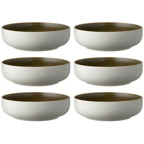 Studio Round North bowl Ø 19 cm matt white, matt coloured moss 6 pcs
