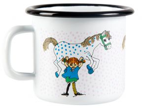 Muurla Pippi Longstocking Pippi & the Horse cup / mug enamel 0.25 l