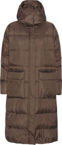 Ilse Jacobsen Ladies winter coat down filling with detachable hood / recycled chocolate brown WALK11