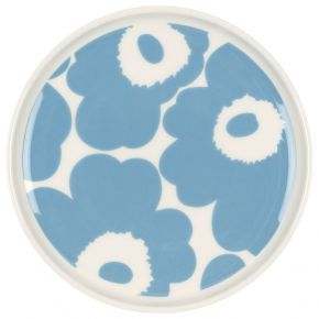 Marimekko Unikko Oiva plate Ø 13,5 cm cream white, sky blue