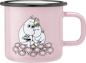 Muurla Moomins together cup / mug enamel 0.37 l pink, white, black, yellow