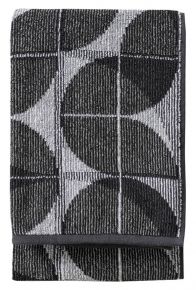 Finlayson Mutkat (meander) shower towel (eco-tex) 70x150 cm black, white