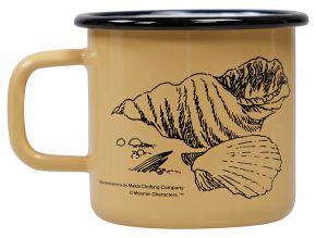 Makia Clothing Moomins shell cup / mug enamel 0.37 l ocher, black, white