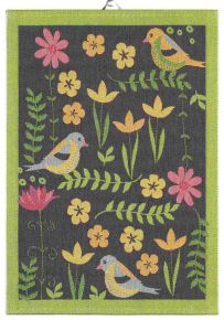 Ekelund Spring Song tea towel (oeko-tex) 35x50 cm black, green, multicolored