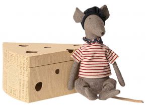 Maileg rat with cheese as box height 25 cm soft toy