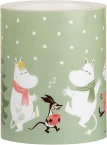 Muurla Moomins Festive Spirits LED candle height 12.5 cm Ø 10 cm green, multicolored