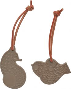 Marimekko tree ornaments set of 2 brown grey terra