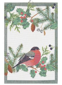 Ekelund Christmas & Winter Bullfinch tea towel (oeko-tex) 40x60 cm