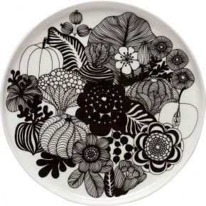 Marimekko Siirtolapuutarha (colonial garden) Oiva plate Ø 20 cm black, cream w