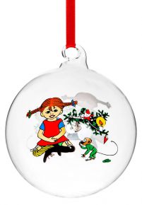 Muurla Pippi Longstocking Christmas tree bauble 2 sided illustrations
