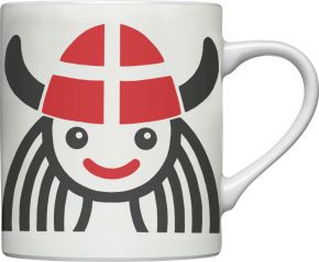 Bo Bendixen cup / mug Viking girl 0.3 l black, red, cream