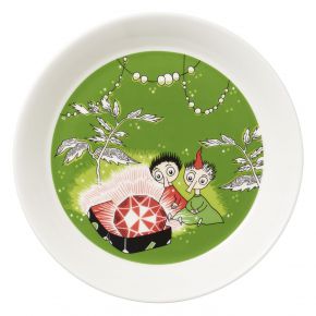 Moomin by Arabia Moomins Thingumy & Bob & King of Rubies plate Ø 19 cm green