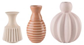 Dottir Nordic Design Samsurium Minibell miniature vase set of 3 beige, coral, pink