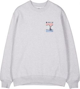 Makia Clothing Men sweatshirt Steamer with print light grey