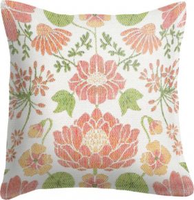 Ekelund Summer cress cushion cover (eco-tex) 40x40 cm orange, white, multicolored